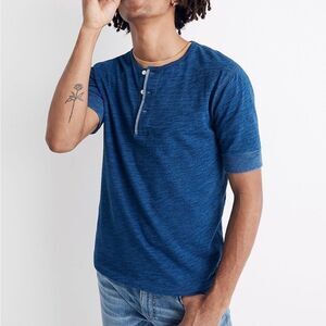 Madewell Small Indigo‎ Blue Henley Tee Shirt